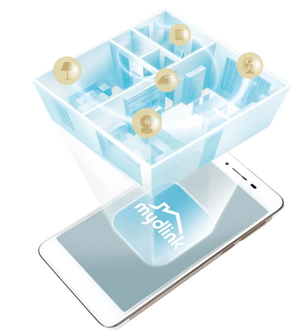 أجهزة mydlink حول المنزل يتم التحكم فيها من الهاتف