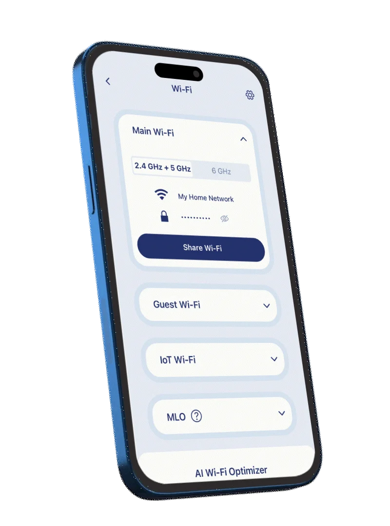 D-Link app on a phone