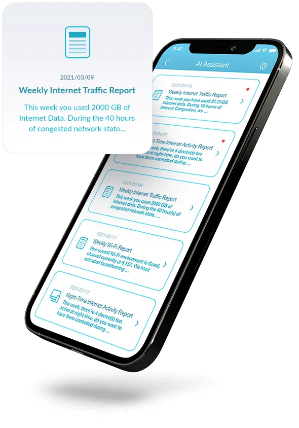 رسم توضيحي لإدارة Wi-Fi بلمسة واحدة عبر التطبيق في R15