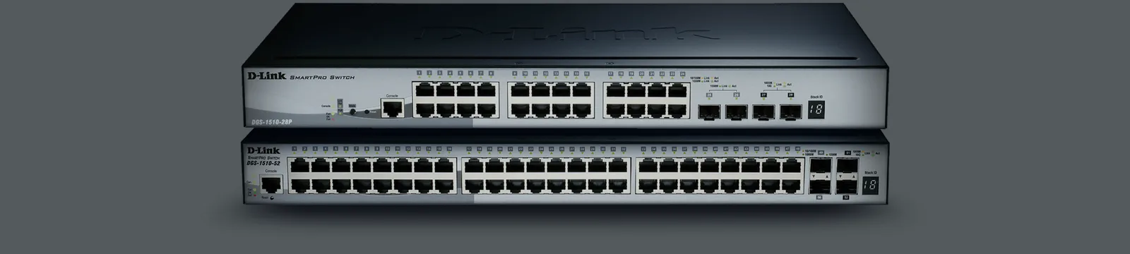 Illustration de l’empilage 10G SFP+ de la série DGS-1510