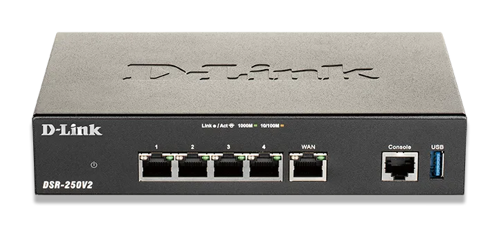 رسم توضيحي للاتصال الآمن بمكتب بعيد في DSR-250V2
