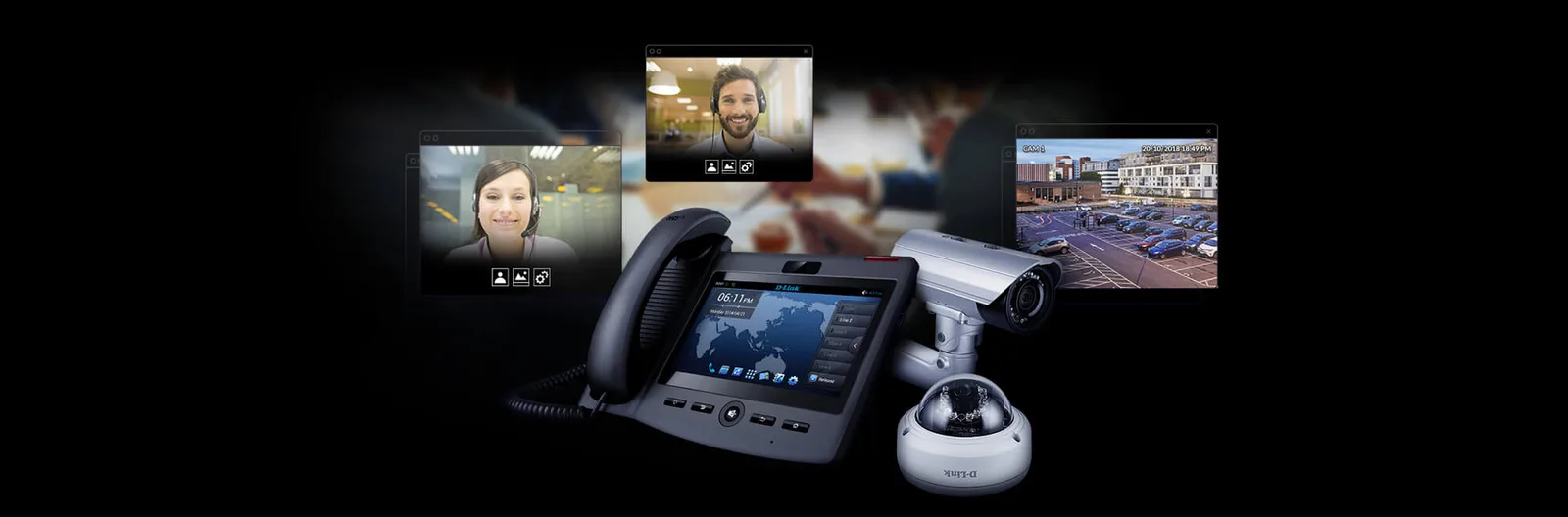 رسم توضيحي لـ QoS للمراقبة وVoIP في سلسلة DXS-1210