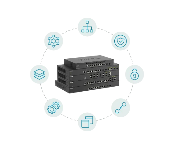 DXS-1210 Series Layer 2 and Layer 3 Lite features illustration