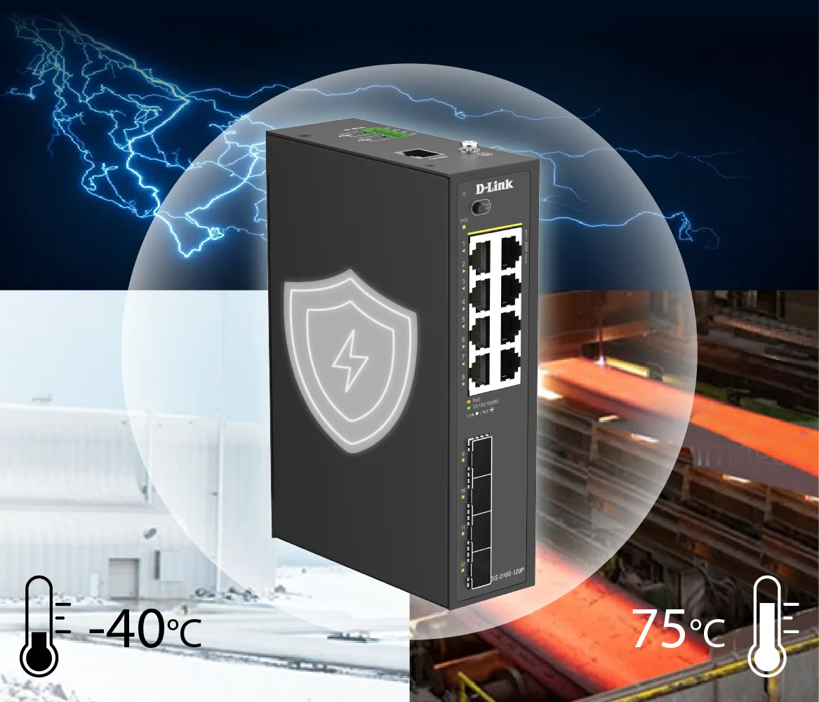 رسم توضيحي للبنية المتينة المصممة للظروف الصعبة في DIS-210G-12UP