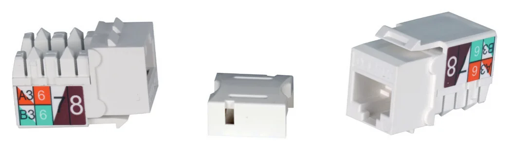 Photo du produit : connecteurs Keystone Cat6 UTP à 90°