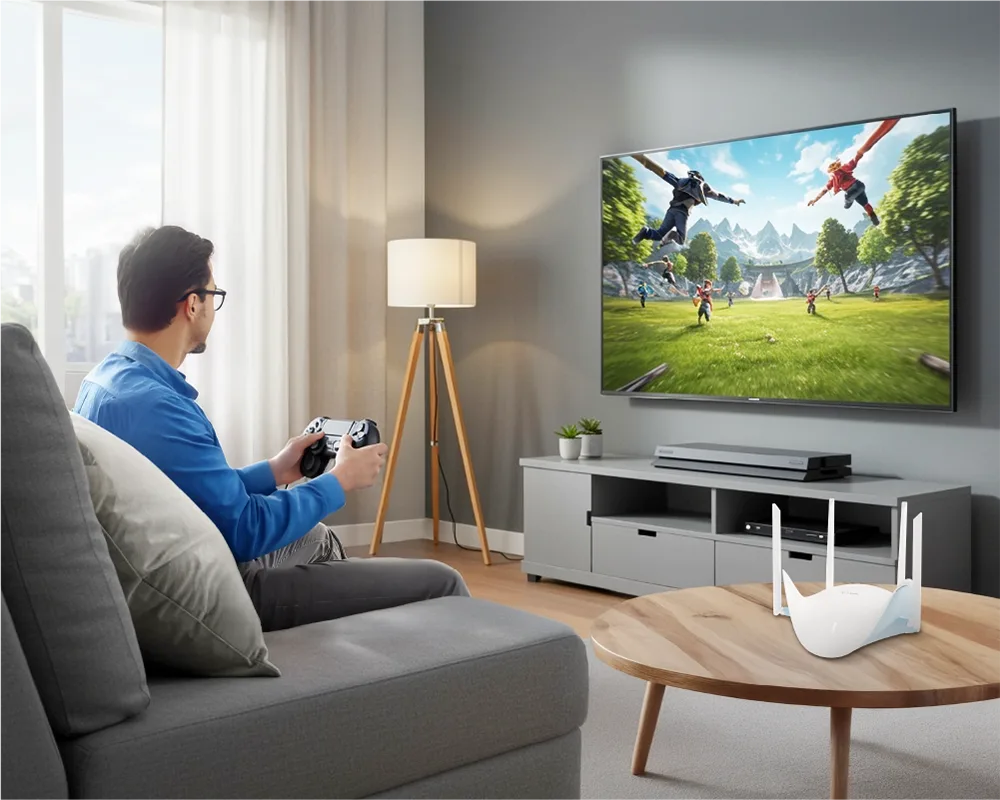 رسم توضيحي لـ Wi-Fi أذكى مع الإدارة بتقنية AI في R95