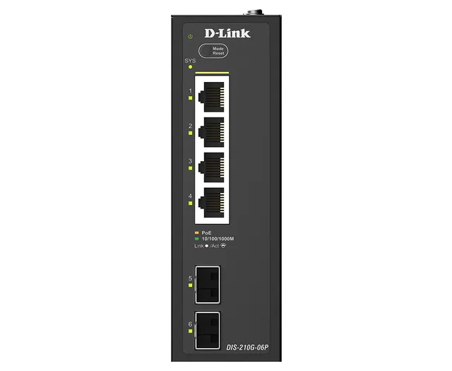 Commutateur intelligent industriel 4 ports 1G PoE+ + 2 ports 1G SFP