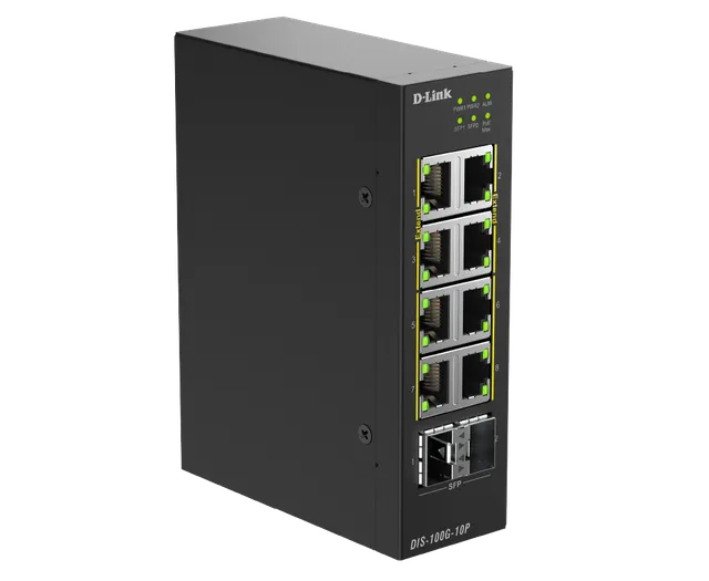 Commutateur PoE industriel non administrable 8 ports 1G PoE+ + 2 ports SFP 1G