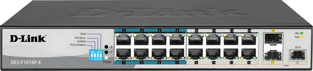 D-Link DES-F1016P-E front view