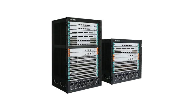 Vue de la série D-Link DGS-9608E et DGS-9614E