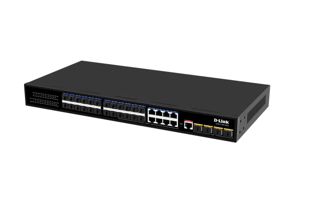 منظر مائل من اليسار لـ D-Link DGS-F1500-28XS