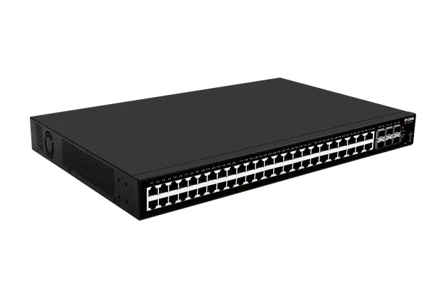 منظر مائل من اليسار لـ D-Link DGS-F1500-52MP