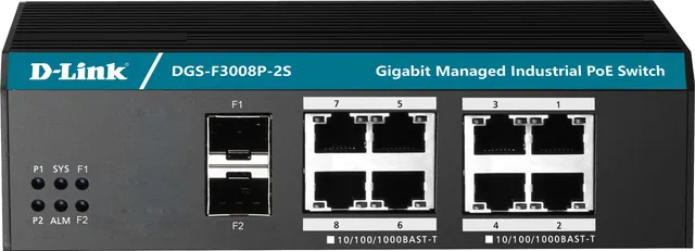 Vue de face du D-Link DGS-F3008P-2S