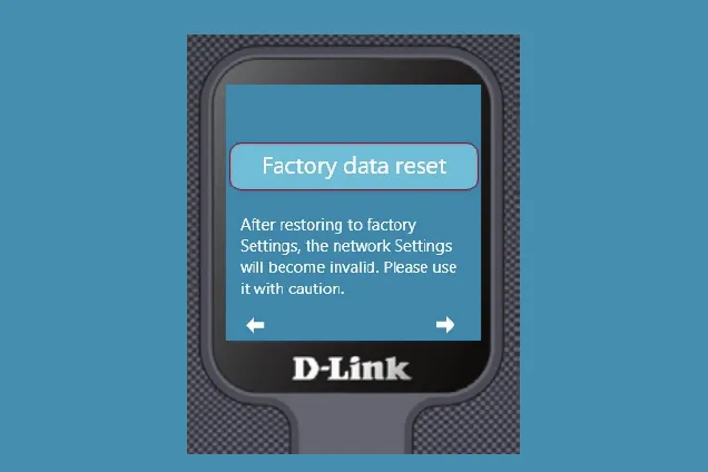 DWR-8211V LCD screen: Factory Reset