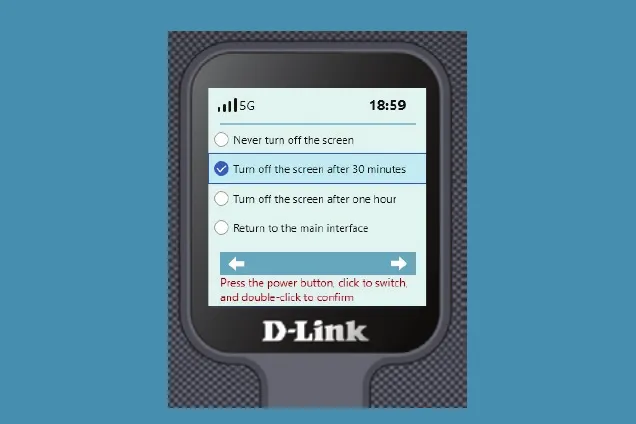 DWR-8211V LCD screen: Sleep Mode